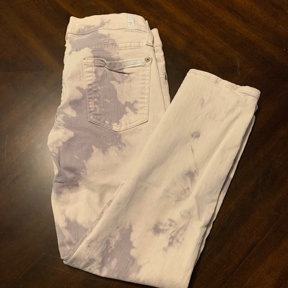 7 For All Mankind Skinny Tie Dye Jean Sz 26